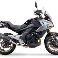 Exhaust compatible with Cf Moto 700 Mt 2023-2024, Gpe Ann. Black titanium, Slip-on exhaust including link pipe and removable db killer 