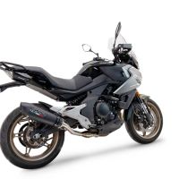 Exhaust compatible with Cf Moto 700 Mt 2023-2024, Gpe Ann. Black titanium, Slip-on exhaust including link pipe and removable db killer 