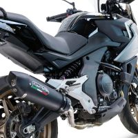 Exhaust compatible with Cf Moto 700 Mt 2023-2024, Gpe Ann. Black titanium, Slip-on exhaust including link pipe and removable db killer 