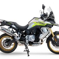 Exhaust compatible with Voge 900DSX 2024-2025, Dual Inox, Slip-on exhaust including removable db killer and link pipe 