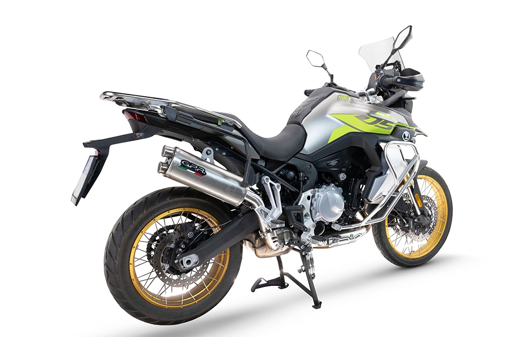 Exhaust compatible with Voge 900DSX 2024-2025, Dual Inox, Slip-on exhaust including removable db killer and link pipe 