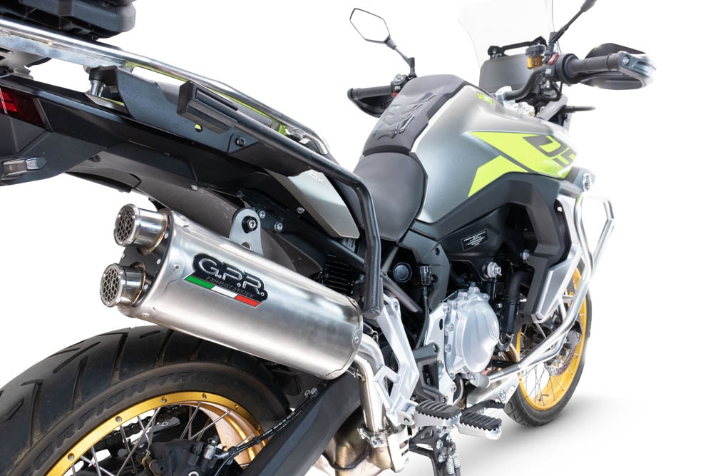 Exhaust compatible with Voge 900DSX 2024-2025, Dual Inox, Slip-on exhaust including removable db killer and link pipe 