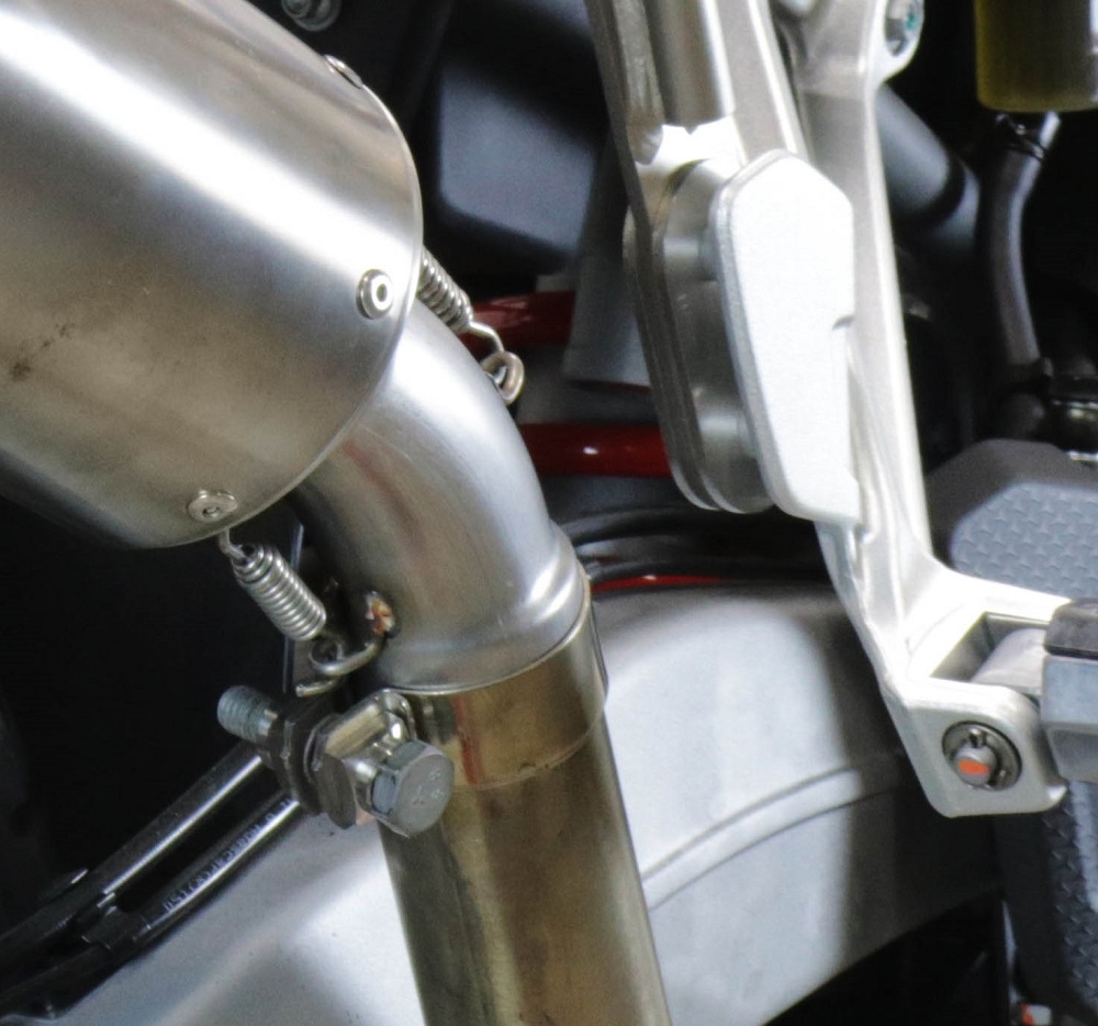 Exhaust compatible with Aprilia Tuareg 660 2021-2024, GP Evo4 Poppy, Slip-on exhaust including removable db killer and link pipe 