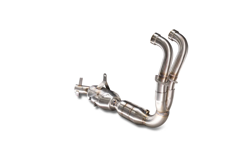 Exhaust compatible with Aprilia RS 457 2024-2025, Ghost Inox, Full system exhaust, including removable db killer 