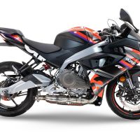 Exhaust compatible with Aprilia RS 457 2024-2025, Ghost Inox, Full system exhaust, including removable db killer 