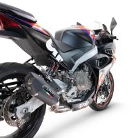 Exhaust compatible with Aprilia RS 457 2024-2025, Gpe Ann. Black titanium, Slip-on exhaust including link pipe and removable db killer 