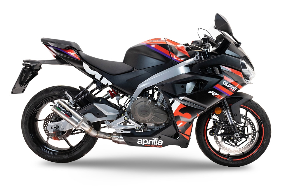 Exhaust compatible with Aprilia RS 457 2024-2025, M3 Inox , Full system exhaust, including removable db killer 