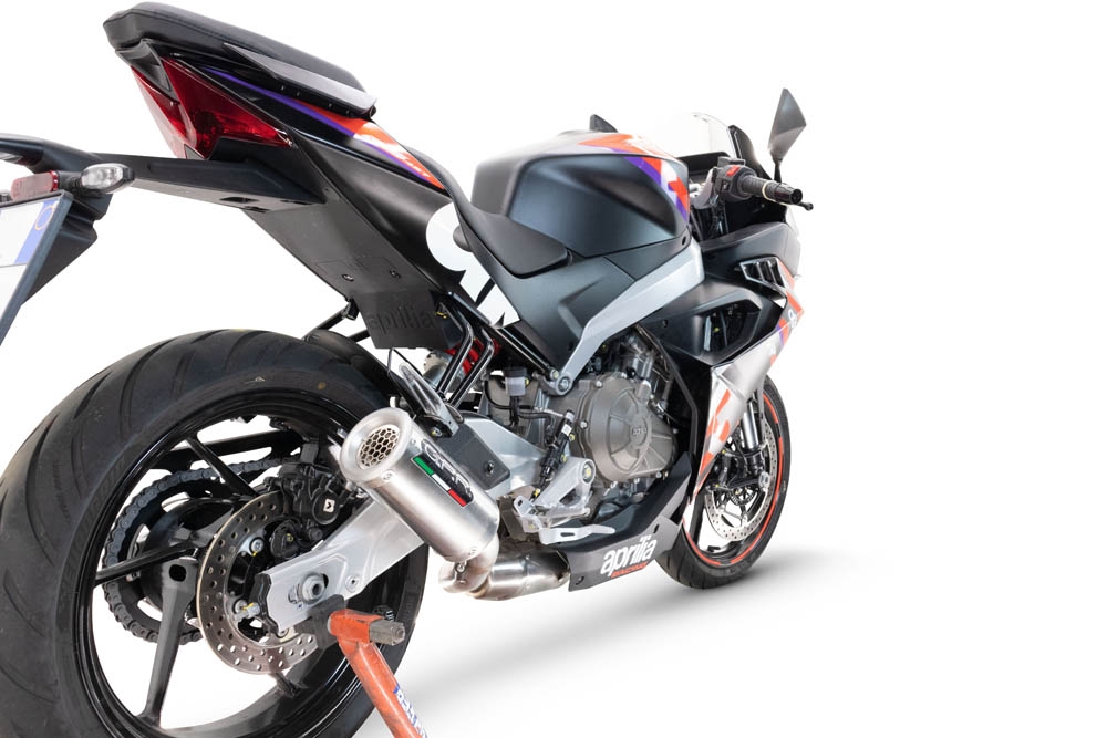 Exhaust compatible with Aprilia RS 457 2024-2025, M3 Inox , Full system exhaust, including removable db killer 