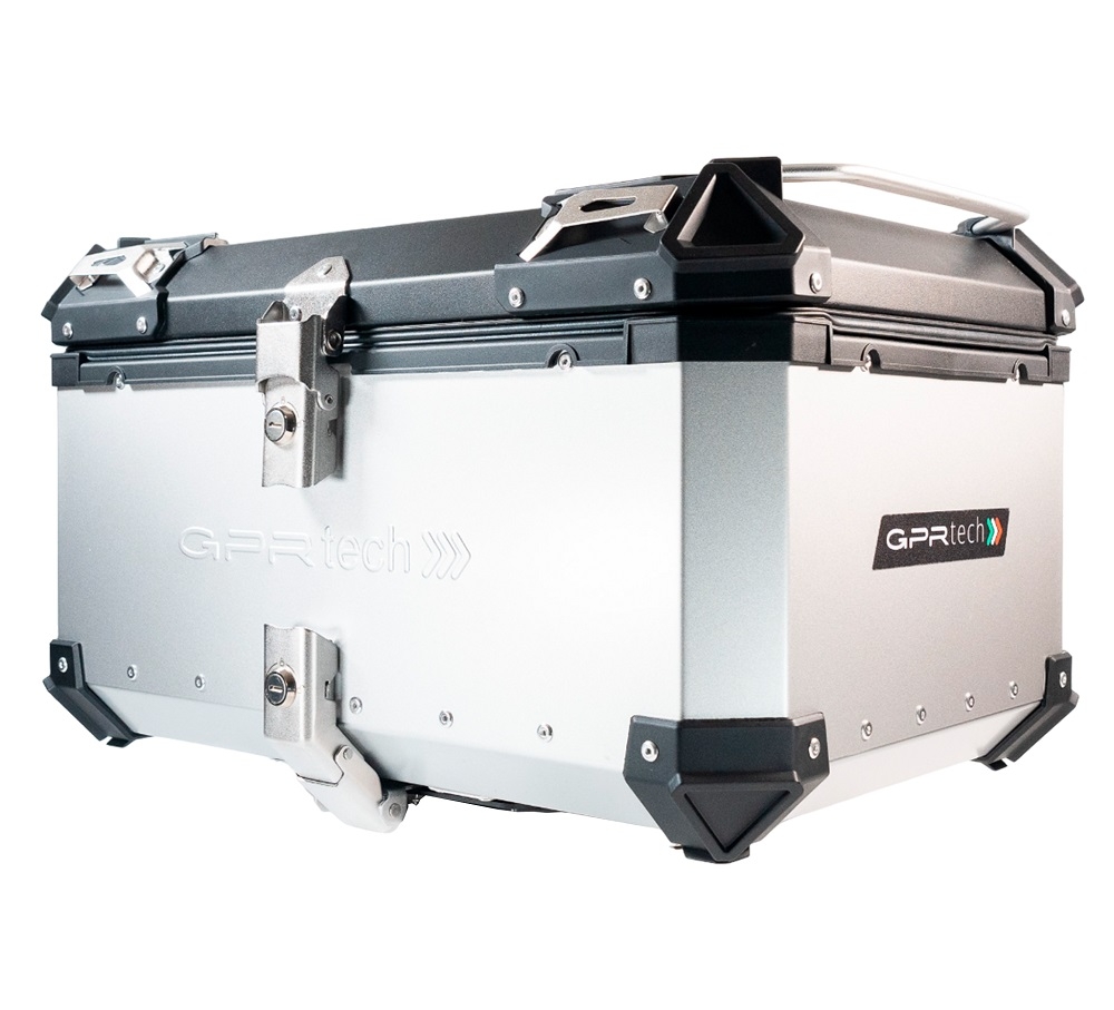 GPR TECH compatible with  Kawasaki Versys 650 2015/2016 e3 GPR TECH Top case in aluminum, silver color with specific plate included Capacity 55 LT.