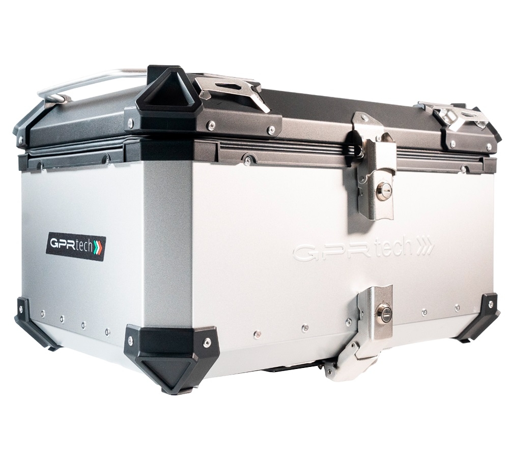 GPR TECH compatible with  Kawasaki Versys 650 2015/2016 e3 GPR TECH Top case in aluminum, silver color with specific plate included Capacity 55 LT.