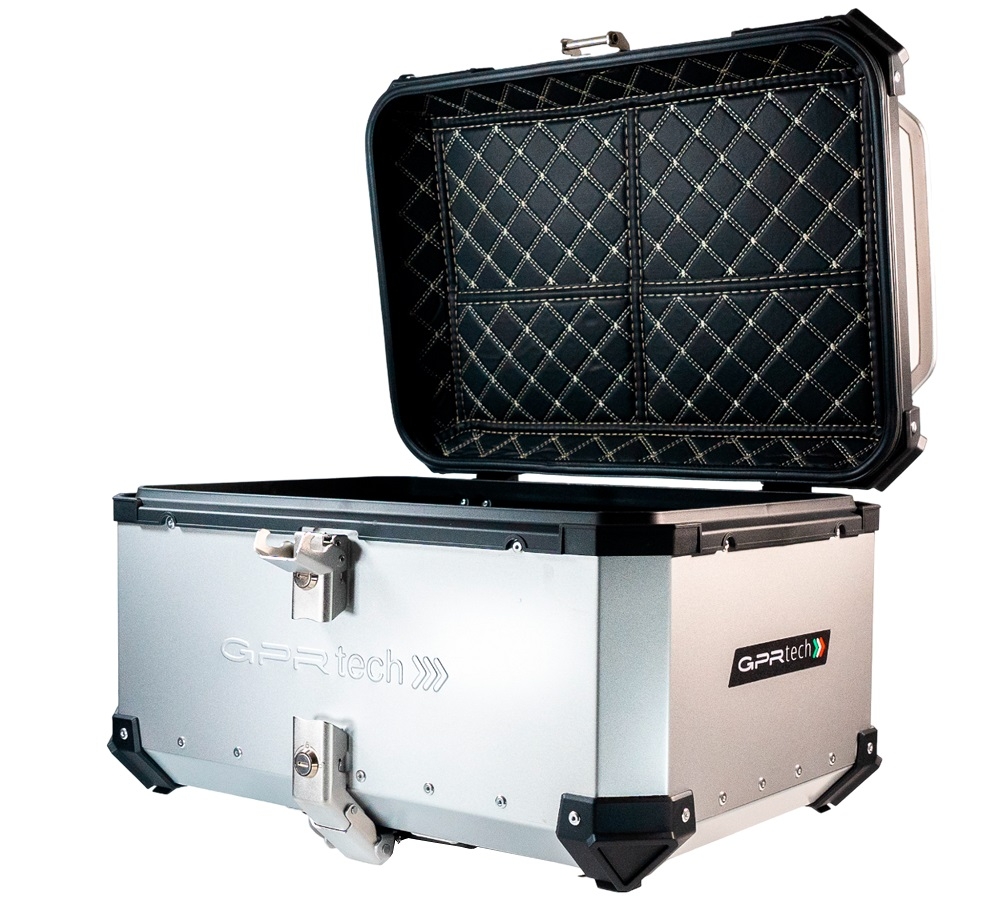 GPR TECH compatible with  Kawasaki Versys 650 2015/2016 e3 GPR TECH Top case in aluminum, silver color with specific plate included Capacity 55 LT.