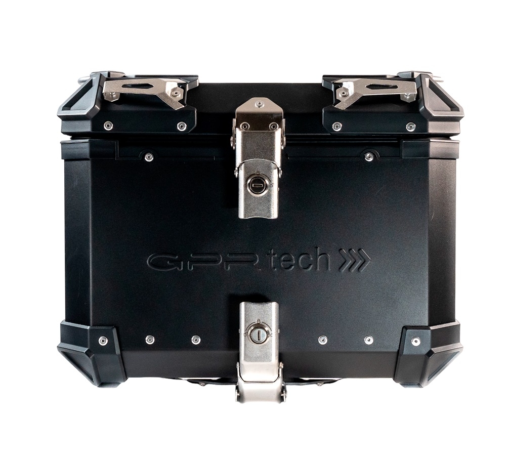 GPR TECH compatible with  Kawasaki Versys 650 2017/2020 e4 GPR TECH Top case in aluminum, black color with specific plate included Capacity 35 LT.