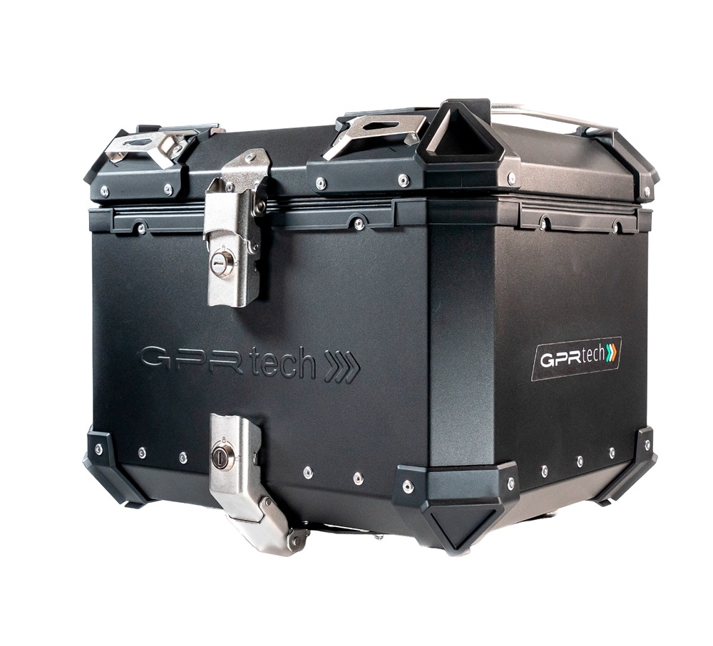 GPR TECH compatible with  Kawasaki Versys 650 2017/2020 e4 GPR TECH Top case in aluminum, black color with specific plate included Capacity 35 LT.