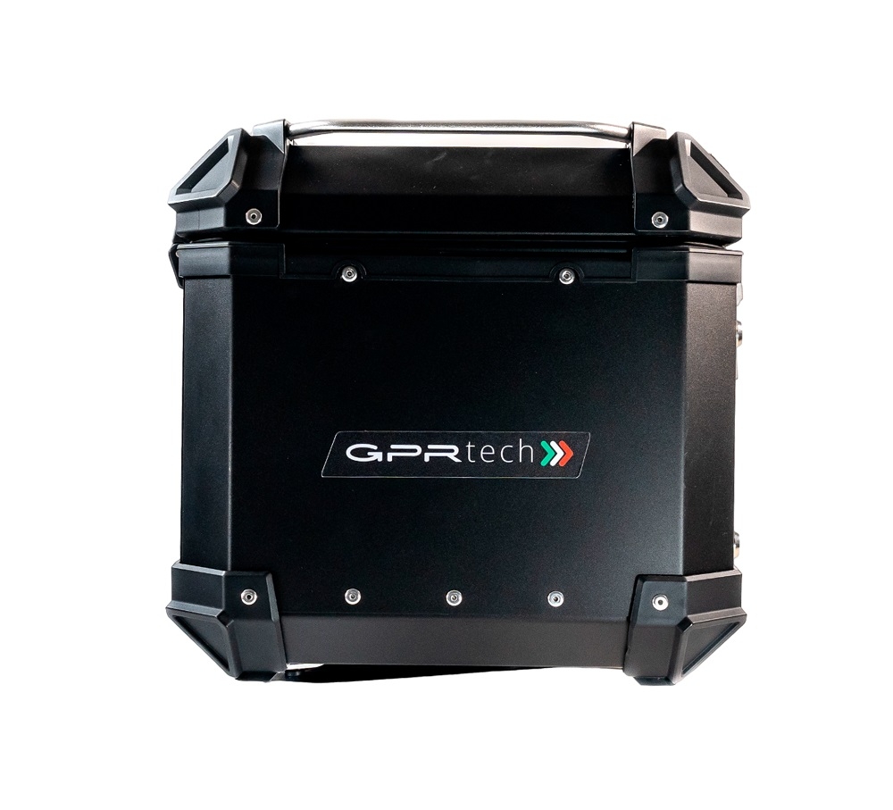 GPR TECH compatible with  Kawasaki Versys 650 2017/2020 e4 GPR TECH Top case in aluminum, black color with specific plate included Capacity 35 LT.
