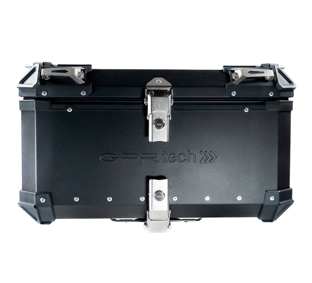 GPR TECH compatible with  Kawasaki Versys 650 2017/2020 e4 GPR TECH Top case in aluminum, black color with specific plate included Capacity 55 LT.