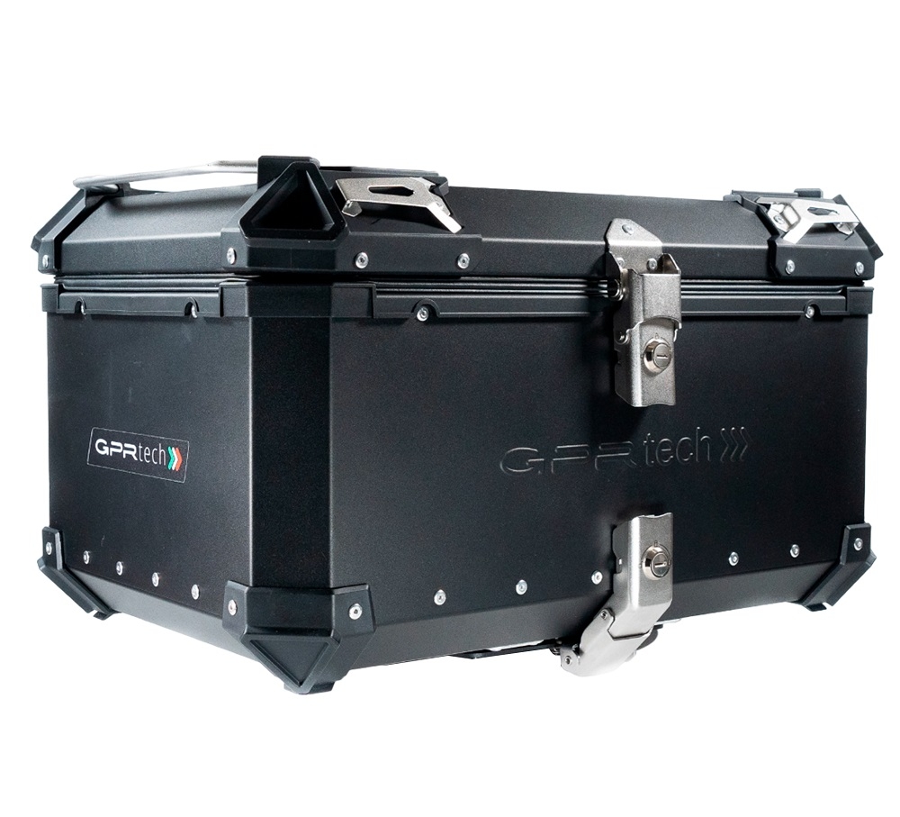 GPR TECH compatible with  Kawasaki Versys 650 2017/2020 e4 GPR TECH Top case in aluminum, black color with specific plate included Capacity 55 LT.