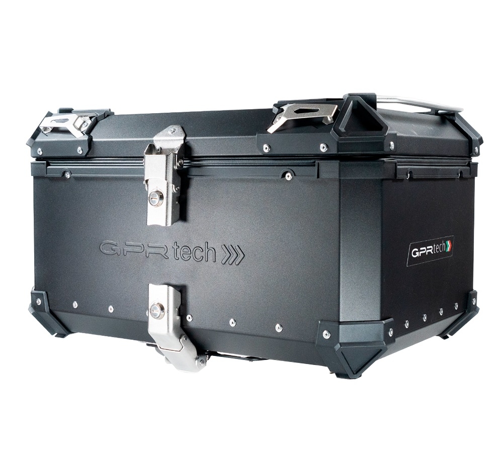 GPR TECH compatible with  Kawasaki Versys 650 2017/2020 e4 GPR TECH Top case in aluminum, black color with specific plate included Capacity 55 LT.