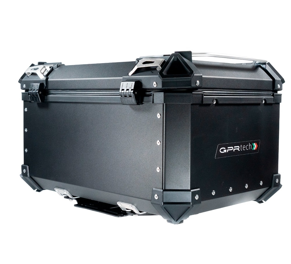GPR TECH compatible with  Kawasaki Versys 650 2017/2020 e4 GPR TECH Top case in aluminum, black color with specific plate included Capacity 55 LT.