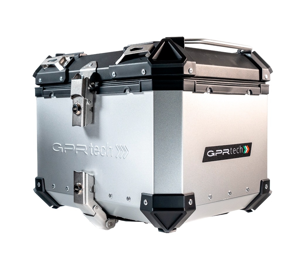 GPR TECH compatible with  Kawasaki Versys 650 2015/2016 e3 GPR TECH Top case in aluminum, silver color with specific plate included Capacity 35 LT.