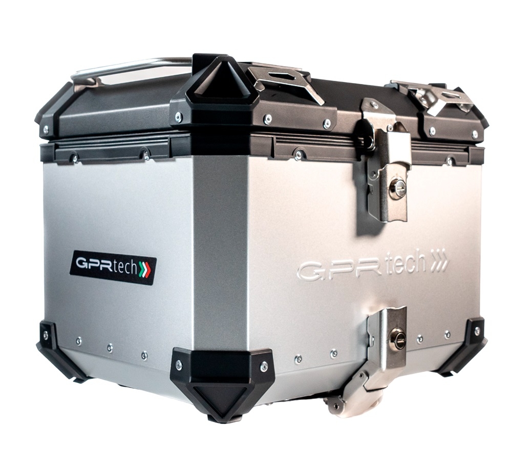 GPR TECH compatible with  Kawasaki Versys 650 2015/2016 e3 GPR TECH Top case in aluminum, silver color with specific plate included Capacity 35 LT.