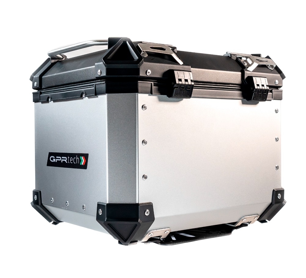 GPR TECH compatible with  Kawasaki Versys 650 2015/2016 e3 GPR TECH Top case in aluminum, silver color with specific plate included Capacity 35 LT.