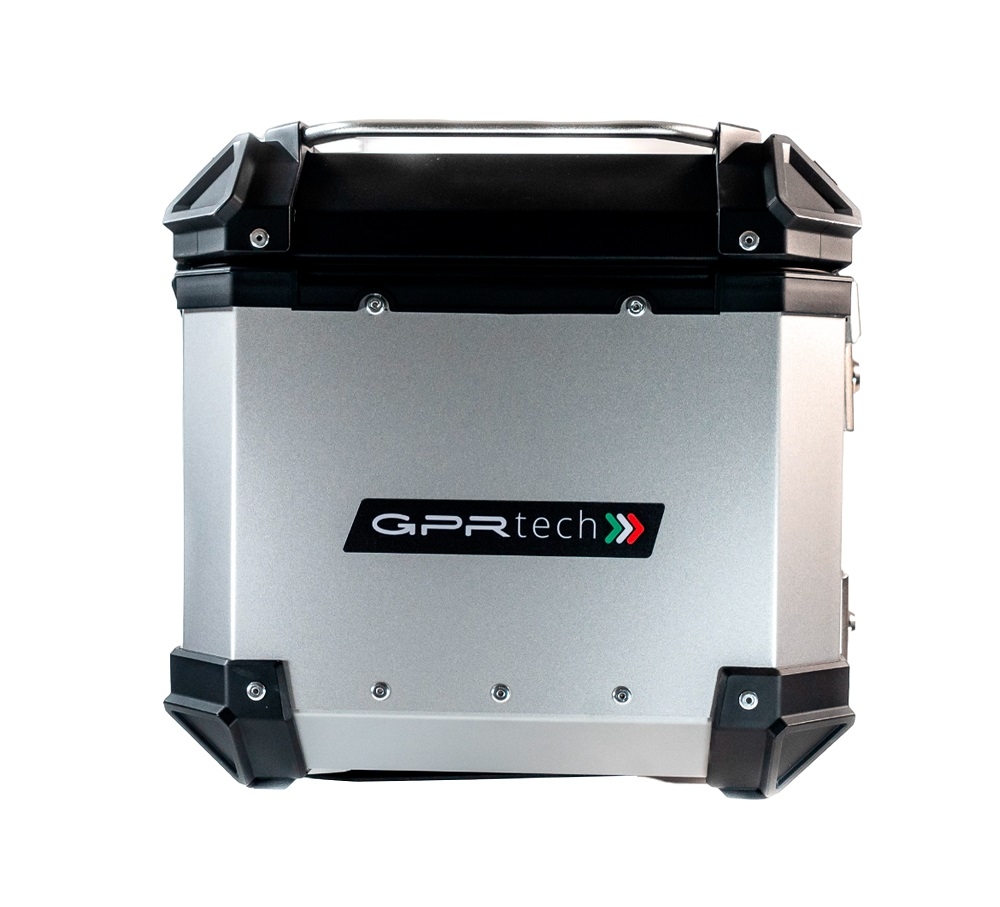 GPR TECH compatible with  Kawasaki Versys 650 2015/2016 e3 GPR TECH Top case in aluminum, silver color with specific plate included Capacity 35 LT.