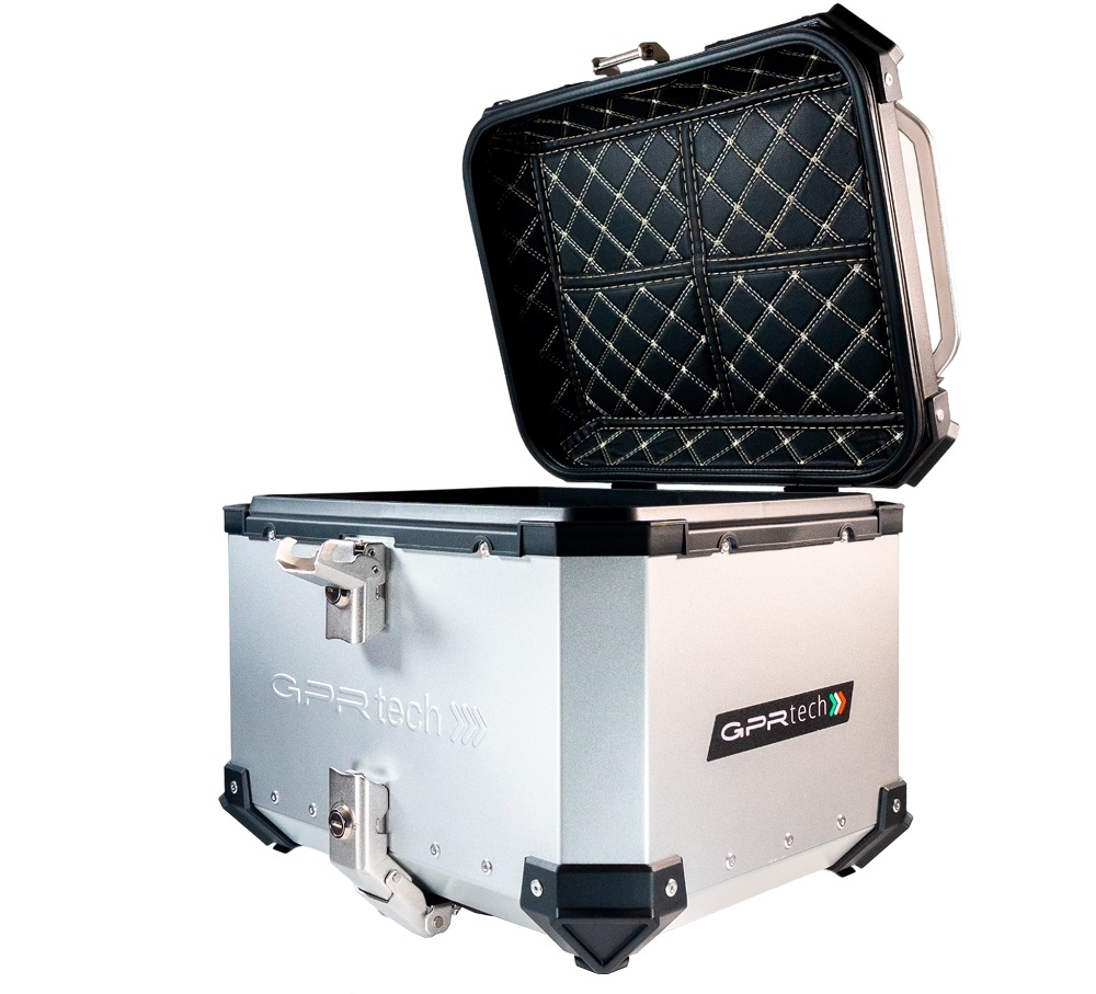 GPR TECH compatible with  Kawasaki Versys 650 2015/2016 e3 GPR TECH Top case in aluminum, silver color with specific plate included Capacity 35 LT.