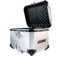 Baúl GPR TECH compatible con  Honda SH 125I 2017/2024 Baúl Alpi-Tech en aluminio color plata, incluye portaequipajes específico de aluminio y placa especifica de acero. Capacidad Litros 35