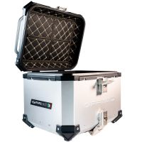 Baúl GPR TECH compatible con  Cf Moto 800 Mt Touring 2025/2026 e5 plus Baúl Alpi-Tech en aluminio color plata con placa específica incluida Capacidad Litros 35
