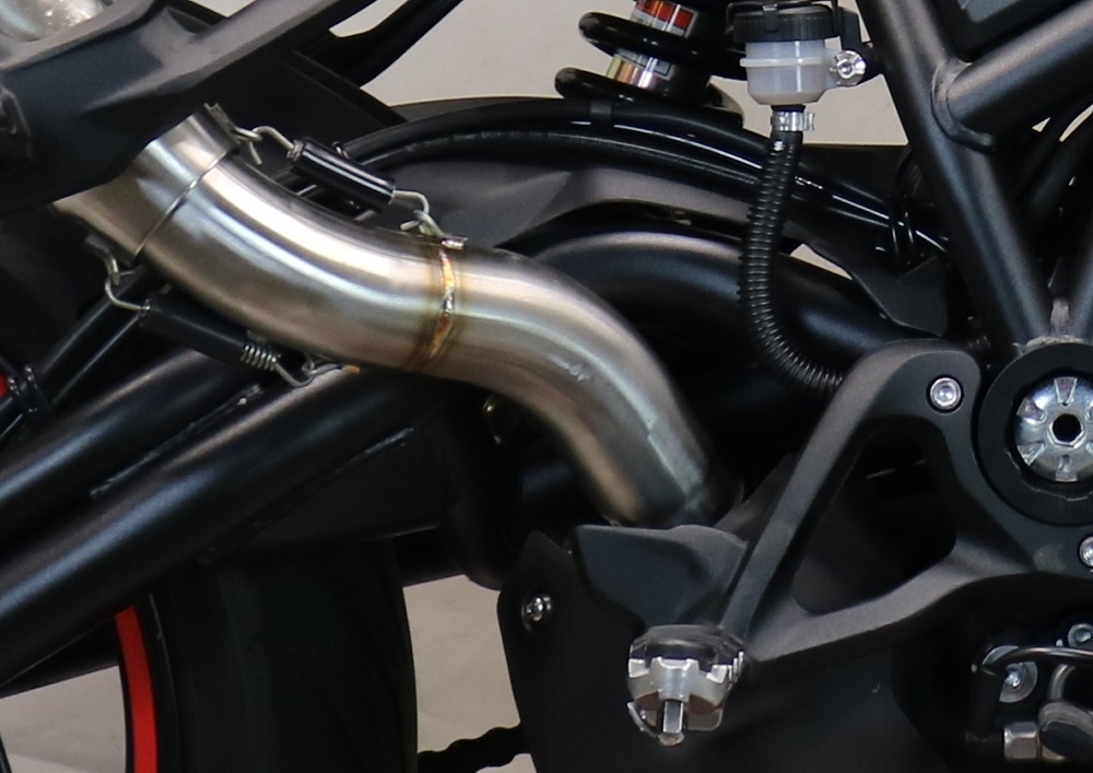 Exhaust compatible with Benelli 752S 2022-2024, M3 Poppy , Slip-on exhaust including removable db killer and link pipe 