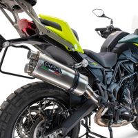 Exhaust compatible with Benelli Trk 702 2023-2024, Dual Inox, Slip-on exhaust including removable db killer and link pipe, EPA-compliant 