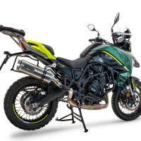 Exhaust compatible with Benelli Trk 702 2023-2024, Dual Inox, Slip-on exhaust including removable db killer and link pipe, EPA-compliant 