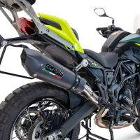 Exhaust compatible with Benelli Trk 702 2023-2024, GP Evo4 Black Titanium, Slip-on exhaust including removable db killer and link pipe 
