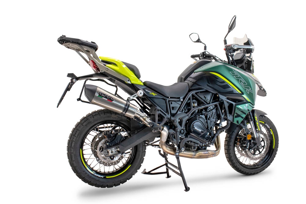Exhaust compatible with Benelli Trk 702 2023-2024, GP Evo4 Titanium, Slip-on exhaust including removable db killer and link pipe 
