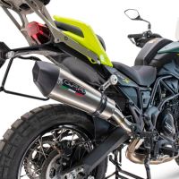 Exhaust compatible with Benelli Trk 702 2023-2024, GP Evo4 Titanium, Slip-on exhaust including removable db killer and link pipe 