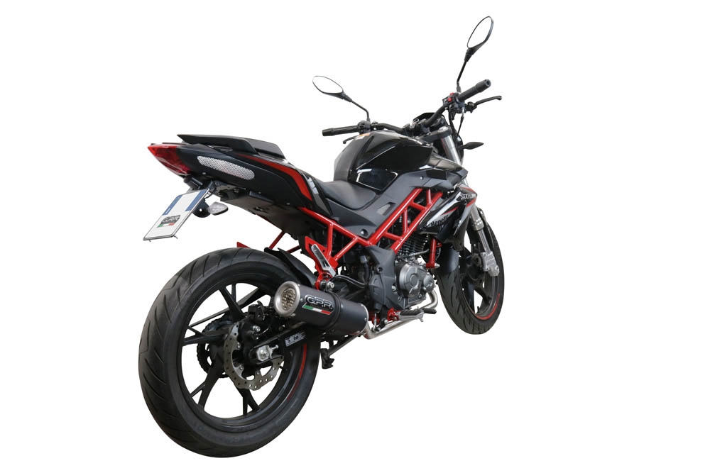 Exhaust compatible with Benelli Bn 125 2018-2020, M3 Black Titanium, Full system exhaust, including removable db killer 