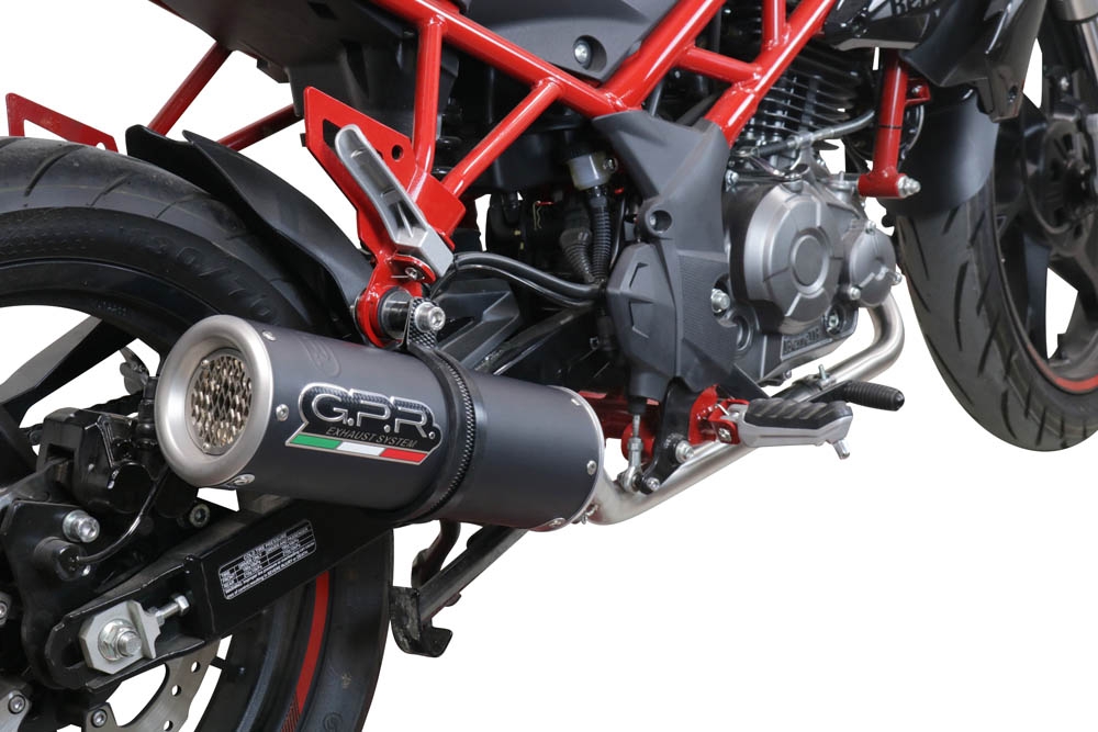 Exhaust compatible with Benelli Bn 125 2018-2020, M3 Black Titanium, Full system exhaust, including removable db killer 