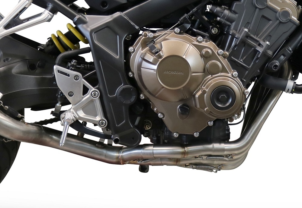 Exhaust compatible with Honda CB650R 2021-2023, Furore Evo4 Nero, Full system exhaust, including removable db killer 