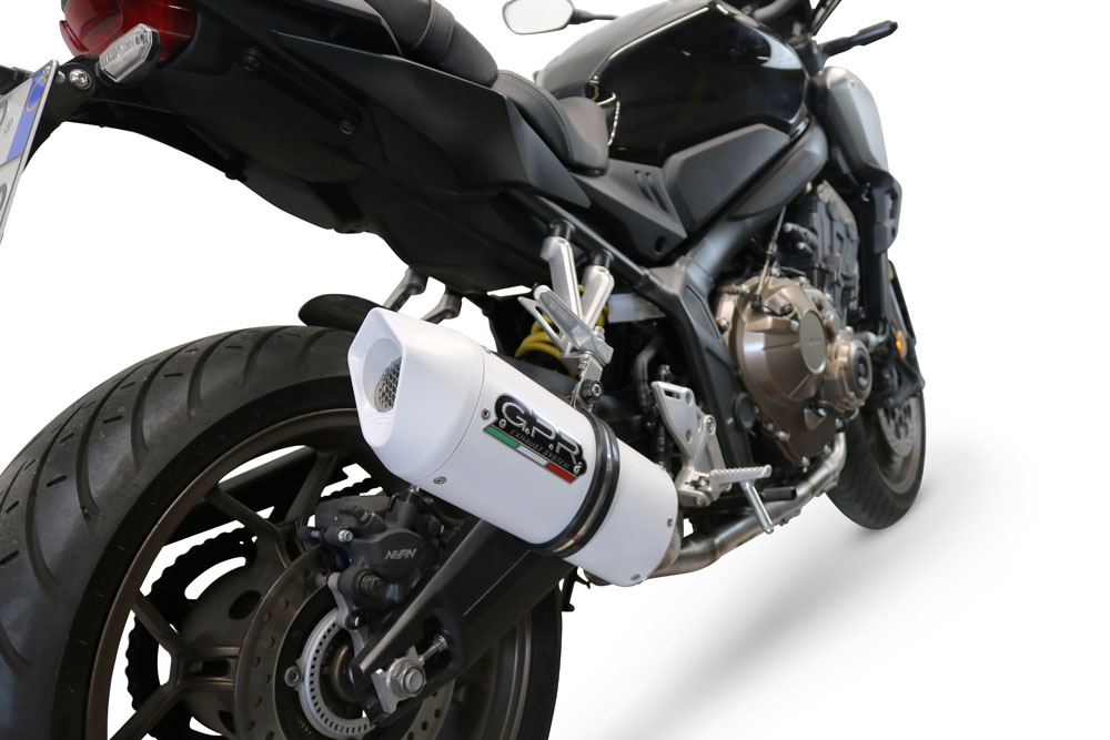 GPR exhaust compatible with  Honda CBR650R 2024-2025, Albus Ceramic, Full system exhaust, including removable db killer 