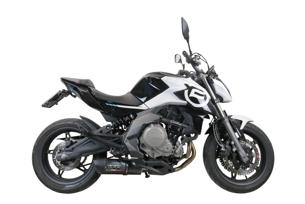 Exhaust compatible with Cf Moto 400 NK 2019-2020, Furore Poppy, Slip-on exhaust including link pipe and removable db killer 