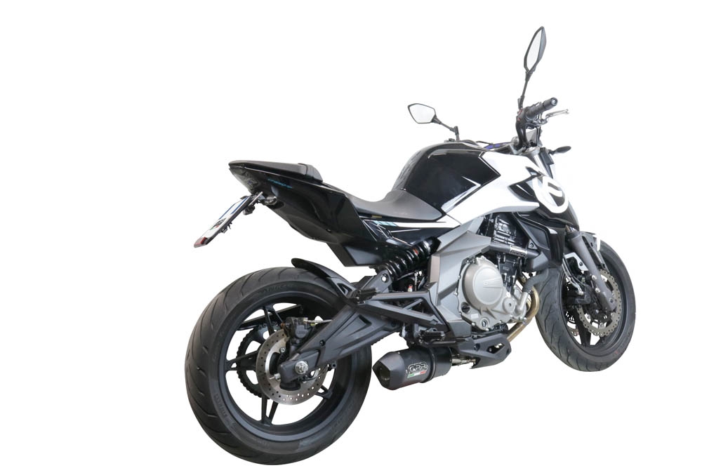 Exhaust compatible with Cf Moto 400 NK 2019-2020, Furore Poppy, Slip-on exhaust including link pipe and removable db killer 