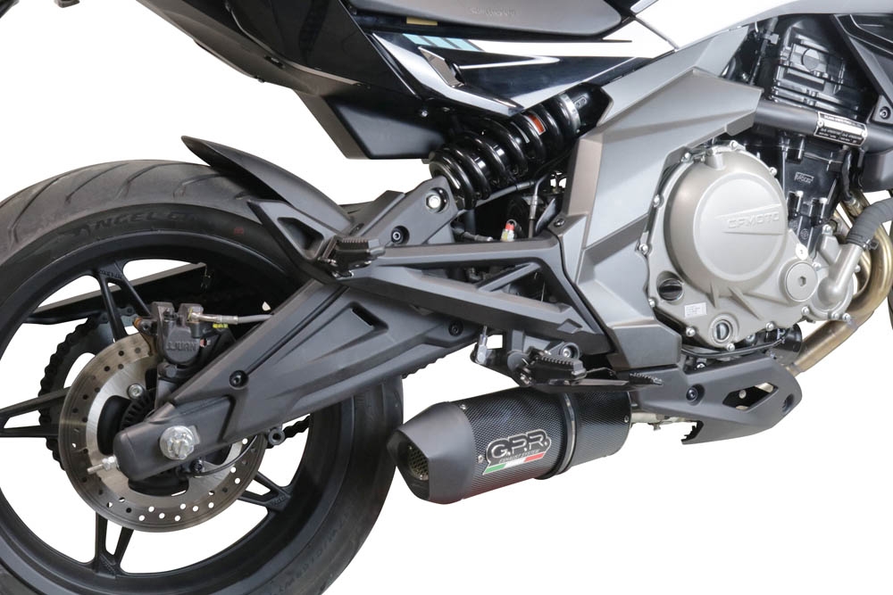 Exhaust compatible with Cf Moto 400 NK 2019-2020, Furore Poppy, Slip-on exhaust including link pipe and removable db killer 