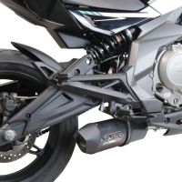 Exhaust compatible with Cf Moto 400 NK 2019-2020, Furore Poppy, Slip-on exhaust including link pipe and removable db killer 