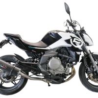 Exhaust compatible with Cf Moto 400 NK 2021-2023, Furore Evo4 Poppy, Slip-on exhaust including removable db killer, link pipe and catalyst 
