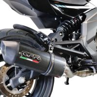 Exhaust compatible with Cf Moto 400 NK 2021-2023, Furore Evo4 Poppy, Slip-on exhaust including removable db killer, link pipe and catalyst 
