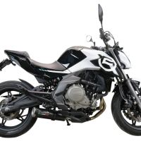 Exhaust compatible with Cf Moto 400 NK 2019-2020, M3 Black Titanium, Slip-on exhaust including link pipe and removable db killer 