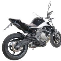Exhaust compatible with Cf Moto 400 NK 2019-2020, M3 Black Titanium, Slip-on exhaust including link pipe and removable db killer 