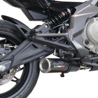 Exhaust compatible with Cf Moto 400 NK 2019-2020, M3 Black Titanium, Slip-on exhaust including link pipe and removable db killer 