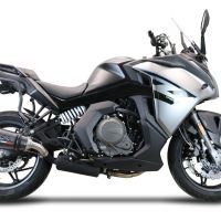 Exhaust compatible with Cf Moto 650 Gt 2022-2024, GP Evo4 Poppy, Slip-on exhaust including removable db killer and link pipe 