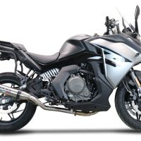 GPR exhaust compatible with Cf Moto 650 Gt 2022-2024, Deeptone Inox, Slip-on exhaust, including link pipe and removable db killer 